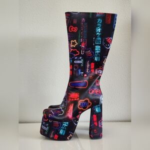 NEW Dolls Kill Sanrio Hello Kitty Tokyo Knee High Platform Boots Size 8